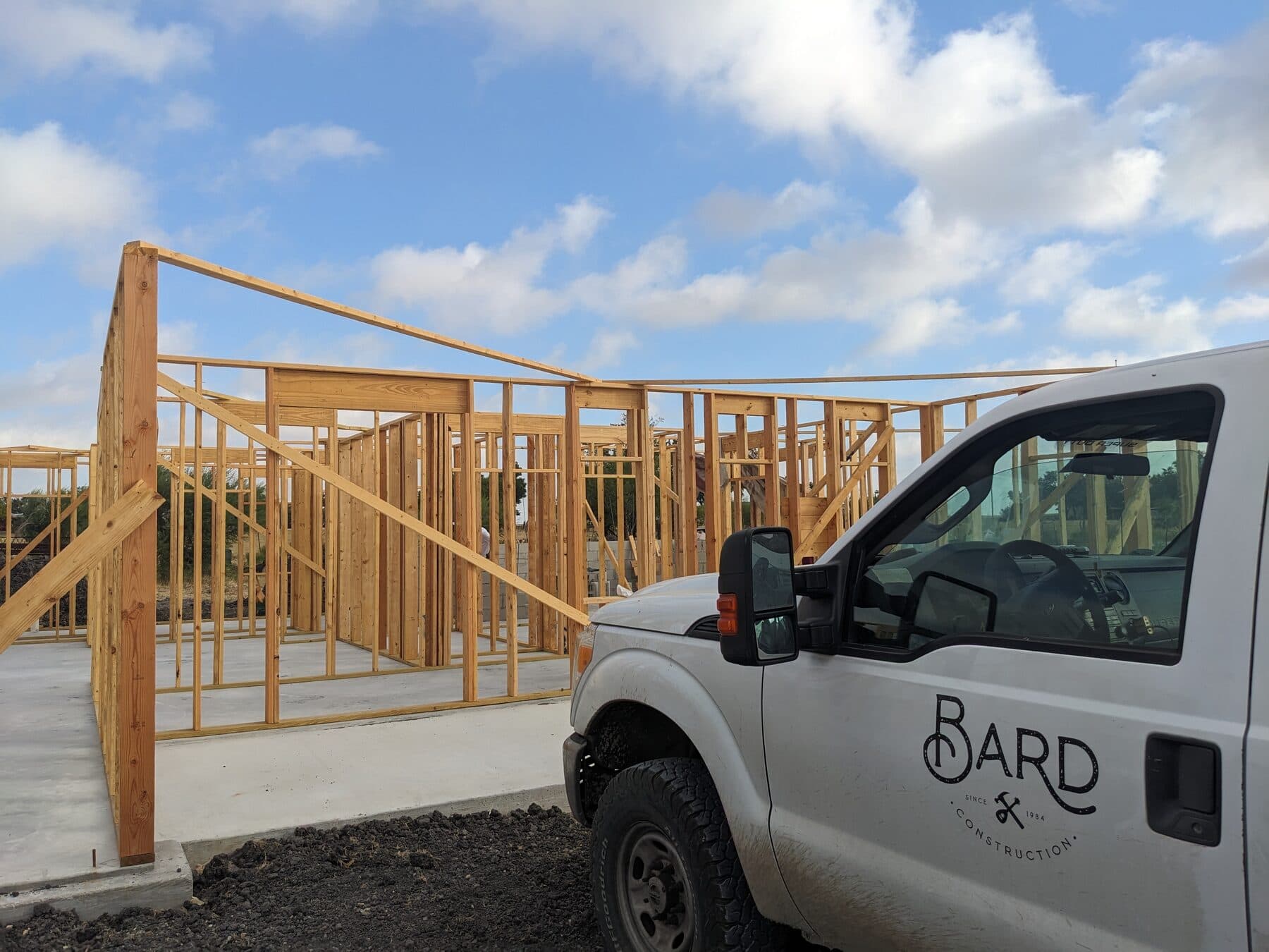 Bard’s work in progress at a framing site